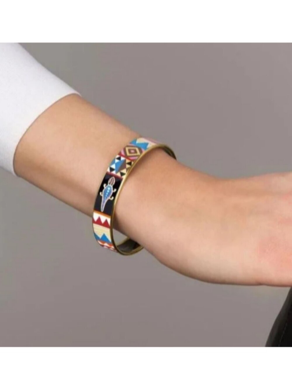 FREYWILLE Spirit of Africa enamel and gold plated Bangle Miss bracelet size L